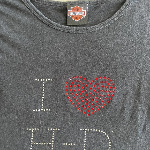Harley davidson rhinestone cropped tee - Picture 3 of 4